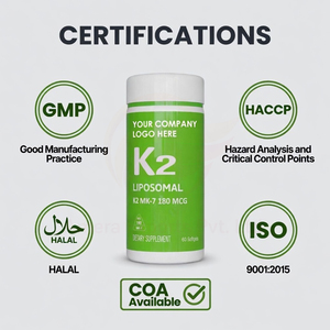 Suministro Directo de Fábrica, Cápsulas de Vitamina K2 MK7 Liposomal, Suplemento Dietético, Marca Privada OEM - Product Image 3