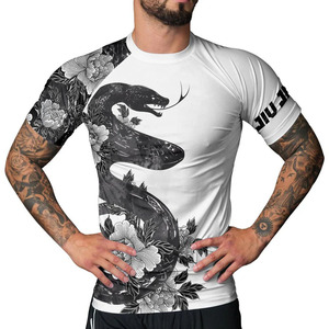 Cheap Price Unisex Breathable Spandex MMA BJJ Rash Guard Long Sleeve <b>Compression</b> Anti-UV Quick Dry UPF50+ Customizable - Product Image 4