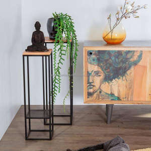 Mueble de Salón Moderno de Madera de Mango con 1 Estante y 1 Cajón - Product Image 3