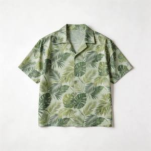 Custom Design Hawaiian Print Short-sleeved <b>Shirt</b> for Men Beach <b>Resort</b> Vacation Hawaii Button Down <b>Shirts</b> - Product Image 1