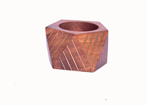 Anneau de serviette en bois géométrique, design moderne, accessoire de table durable, largeur 5 cm - Product Image 2