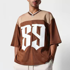 Maillot de football pour homme personnalisé OEM 100% polyester, tissu en maille respirant avec col en V surdimensionné, vêtements de football sublimés personnalisés - Product Image 1