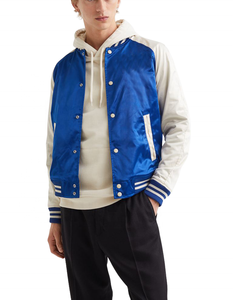 Customized Logo <b>Lightweight</b> Satin Baseball <b>Jacket</b> Wholesale 2026 Silk Shell Hip Hop Varsity <b>Jacket</b> For Man - Product Image 3