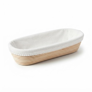 Round Oval Bread Proofing Basket Wholesale Handmade Rattan Banneton Sourdough Dough Fermentation Basket With Liner - Product Image 2