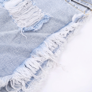 Shorts de mezclilla de algodón de cintura alta para mujer OEM, transpirables, casuales de verano, jeans de cintura baja para chicas, moda al por mayor. - Product Image 4