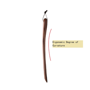 Chausse-pied en bois massif artisanal, ergonomique, avec sangle de suspension, aide au portage des chaussures - Product Image 3
