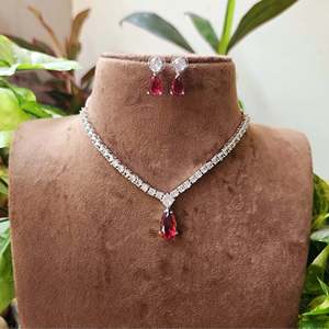 Alloy Wedding Fashion Jewelry Necklace & Earring Set - Product Image 1