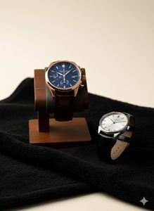 Soporte de Madera para Reloj con Almohadilla de Cuero Negro, Diseño Minimalista para Exhibición en Escritorio - Product Image 2