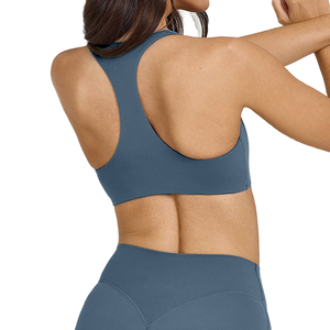 Pink Cut-Out Sports <b>Bra</b> Set High Waist Shorts Seamless Fitness Wear <b>Racerback</b> Scoop Neck Medium Support - Product Image 5