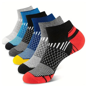 Multi Colored Six Pair Pack Short Athletic Sport Footwear Breathable Comfortable Everyday Training Running Gym Casual Low Cut - Product Image 3