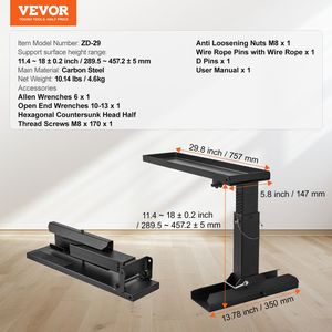 Stabilizzatore per Scala in Acciaio 29.8 L X 11.4-18 H, Strumento Pieghevole per Livellamento Superfici Scale e Ponteggi - Product Image 6