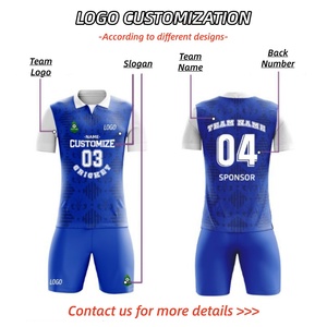 Survêtements de sport d'été pour hommes de qualité thaïlandaise, maillots de gardien de but en polyester antibactérien à séchage rapide, maille sergé à manches courtes pour le football - Product Image 4