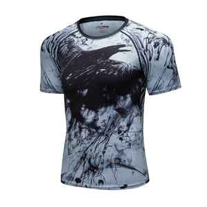 Men <b>Compression</b> Running <b>Shirt</b> Fitness Quick Dry Rashgard Tight Short Sleeve Sport Tshirt Training Jogging <b>Shirts</b> Gym Sportswear - Product Image 5