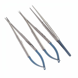 Ensemble de micro-pince à aiguilles, ciseaux et pincettes Castroviejo en acier inoxydable, instrument médical chirurgical de précision manuel réutilisable - Product Image 1