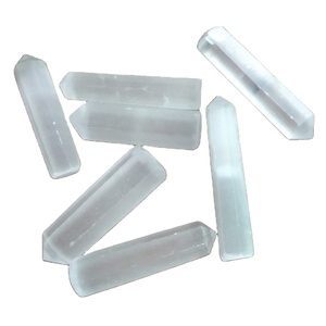 Venta al por mayor Feng Shui Style Selenite Stone Crystal Pencil Semi-Precious Gemstone Craft Moin Agate Compra en línea - Product Image 1