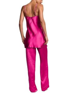 Pyjama en satin pour femmes, élégant et confortable, pyjama en satin deux pièces pour femmes - Product Image 3