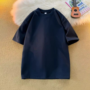 เสื้อยืดคอกลมแขนสั้นสีชมพูสำหรับผู้ชายไซส์ใหญ่ สไตล์สตรีทแวร์ พิมพ์ลาย ผลิตจากผ้าโพลีเอสเตอร์/คอตตอน 220 กรัม ผ้าเจอร์ซีย์ถัก - Product Image 5
