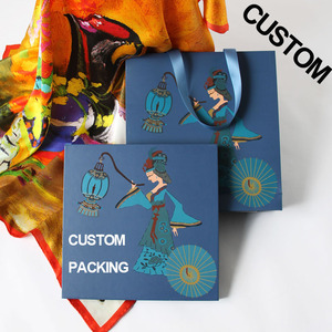 Customizable Color & Logo Printed 100% <b>Silk</b> Satin <b>Scarf</b> Medium Length Casual Style for Women High Quality Breathable Comfortable - Product Image 3