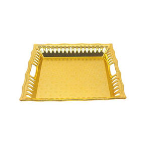 Plateau en cuivre marocain vintage, grand plateau de service en métal gravé à la main, plateau de service en cuivre pour le thé et la décoration intérieure - Product Image 6