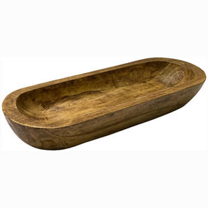 Venta caliente diseño personalizado decoración larga tazón de masa mango madera masa tazón fruta decoración sala de estar Mesa centros de mesa comedor - Product Image 5