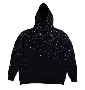 Fabricante de sudaderas personalizadas con pedrería, de corte oversize y holgado con hombros caídos, en felpa de algodón de bajo gramaje, con lavado vintage, estampado y bordado - Product Image 3