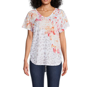 T-shirts personnalisés pour femmes, en polyester et élasthanne, imprimés intégralement, de haute qualité, bio, sublimés, sur mesure, OEM. - Product Image 3