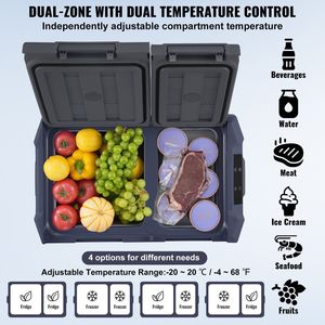 Compresor portátil del congelador del refrigerador del coche de la zona dual de 32 L para el uso del hogar y del coche - Product Image 3