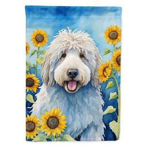 Komondor ธงดอกทานตะวันหลากสีสำหรับตกแต่งสวนกล่องจดหมายธงสำหรับลานงานศิลปะสำหรับชานบ้าน - Product Image 1