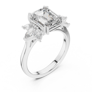 Anillo de Compromiso Vinson Project con Moissanita de Corte Esmeralda de 2 Quilates, Estilo Art Deco, Oro Rosa, Acero Inoxidable, Engaste de Garras, Certificado GRA - Product Image 4