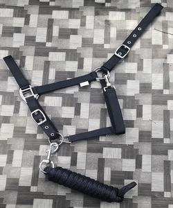 สายจูงม้าแบบปรับได้ทำจากไนลอน หัวเข็มขัดทองเหลือง พร้อมเชือกจูงเข้าชุด อุปกรณ์ฝึกม้า อุปกรณ์ในคอกม้า อุปกรณ์ขี่ม้า บ้านคันปุร์ อินเดีย - Product Image 5