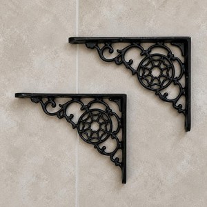 SHUBHAM Decorative Cast Iron Wall Shelf <b>Bracket</b> <b>Corner</b> Rack Floral Metal Support <b>for</b> Home Display - Product Image 4