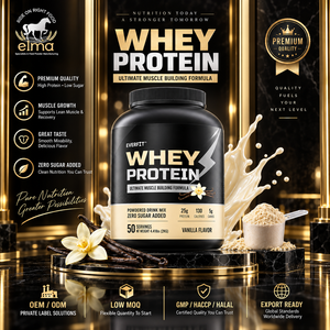 Concentrado de Proteína de Suero de Leche Elma Food 1KG Sin Azúcar Añadido 50 Porciones Fórmula de Crecimiento Muscular con BCAA Proteína en Polvo Sin GMO - Product Image 1