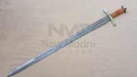 NMT-2518 из дамасской кожи ручной работы с кожаной ручкой и бронзовым мечом