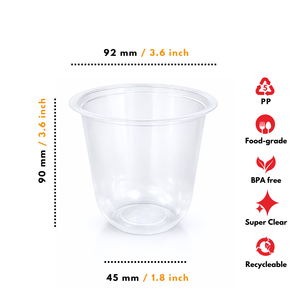 Gobelet esthétique en plastique PP polypropylène de qualité alimentaire en forme de U, 12 oz, pour menu de café, fabriqué en Indonésie - Product Image 2