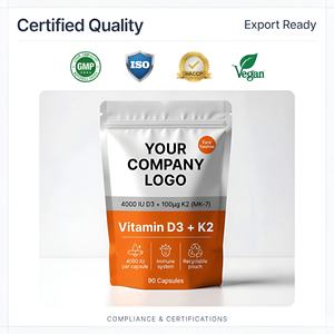 Cápsulas de Gel Suave de Vitamina D3 K2 Vegana de Alta Calidad, 5000 UI, Suplemento Dietético OEM ODM, Suministro al por Mayor - Product Image 2