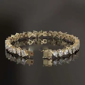 Customized Round Shape Lab Grown Diamond Tennis Bracelet Bezel Setting 18K White Gold Diamond Bracelet for Both Men and Women - Product Image 2