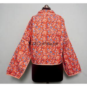 Veste matelassée Kantha florale 100 % coton pur, faite à la main, écologique, confortable et respirante pour femmes et filles – Meilleure vente - Product Image 5