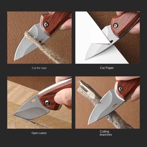 Couteau pliant à double bouton de commande, lame en acier inoxydable, couteau de poche rapide avec clip ceinture, équipement de survie pour le camping en extérieur - Product Image 4