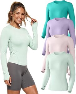 Women Long Sleeve Yoga <b>Tops</b> OEM ODM Custom Clothing Manufacturer Fitness Workout Gym Running Athletic Sportswear Activewear - Product Image 4