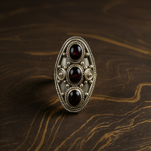 Chunky <b>Garnet</b> Fine <b>Ring</b> 10.9 Grams Weight - Product Image 3