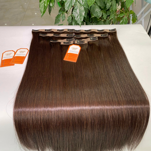 คลิป Remy คุณภาพสูง 100% ในการต่อผมมนุษย์สีน้ําตาลทําจากผมดิบเวียดนาม - Product Image 4