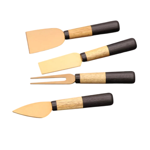 Juego de cuchillos para queso con mango de madera de olivo creativo, hojas de acero inoxidable de alta calidad, herramientas para servir queso y charcutería en oferta. - Product Image 5