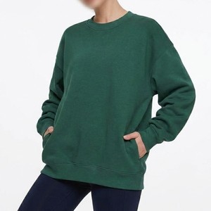 Sudadera con capucha de algodón polar para mujer, hombros caídos, cuello redondo, manga larga, proveedor mayorista, directo de fábrica - Product Image 5