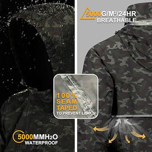 Veste coupe-vent imperméable avec capuche pour le cyclisme, la course à pied et les excursions, imperméable pour adultes et garçons, posté par Dress Sports - Product Image 5