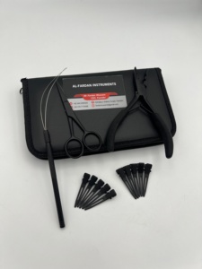 Professional Weft Hair Extension Tools with Matching <b>Kit</b> Black Matte Color Two Holes Plier Sewing Needles Hair Sectioning Clips - Product Image 6