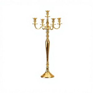 Best Selling Antiqued Gold Metal Candelabra Stylish Home <b>Decoration</b> and Wedding <b>Table</b> <b>Top</b> Handicraft Crafted - Product Image 1