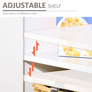 Credenza a 3 Ante Fatta a Mano, Mobile Buffet, Mobile Bar con Motivo a Chevron, Ripiano Regolabile e Gambe in Metallo, Legno Naturale - Product Image 5
