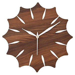 Meilleure horloge murale en bois, design circulaire simple motif arbre, décoration créative, mouvement à quartz à aiguilles pour salon, produit fait main - Product Image 2