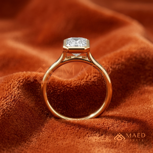 Luxury Emerald Cut Moissanite <b>Ring</b> for <b>Women</b> Gold Tone Bezel <b>Set</b> Engagement Jewelry Elegant Gift USA - Product Image 2