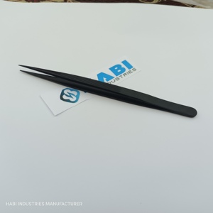 แหนบดึงขนคิ้วปลายเฉียงสแตนเลสสตีลแบบมืออาชีพจาก HABI INDUSTRIES เป็นมิตรกับสิ่งแวดล้อม ป้องกันไฟฟ้าสถิต ใช้ซ้ำได้ ทนทาน - Product Image 2